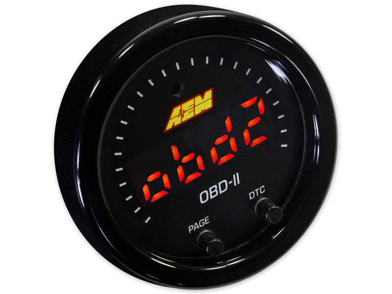 AEM X-Series OBDII Digital Gauge - View Engine Parameters, Read & Clear Trouble Codes Through OBD Port!